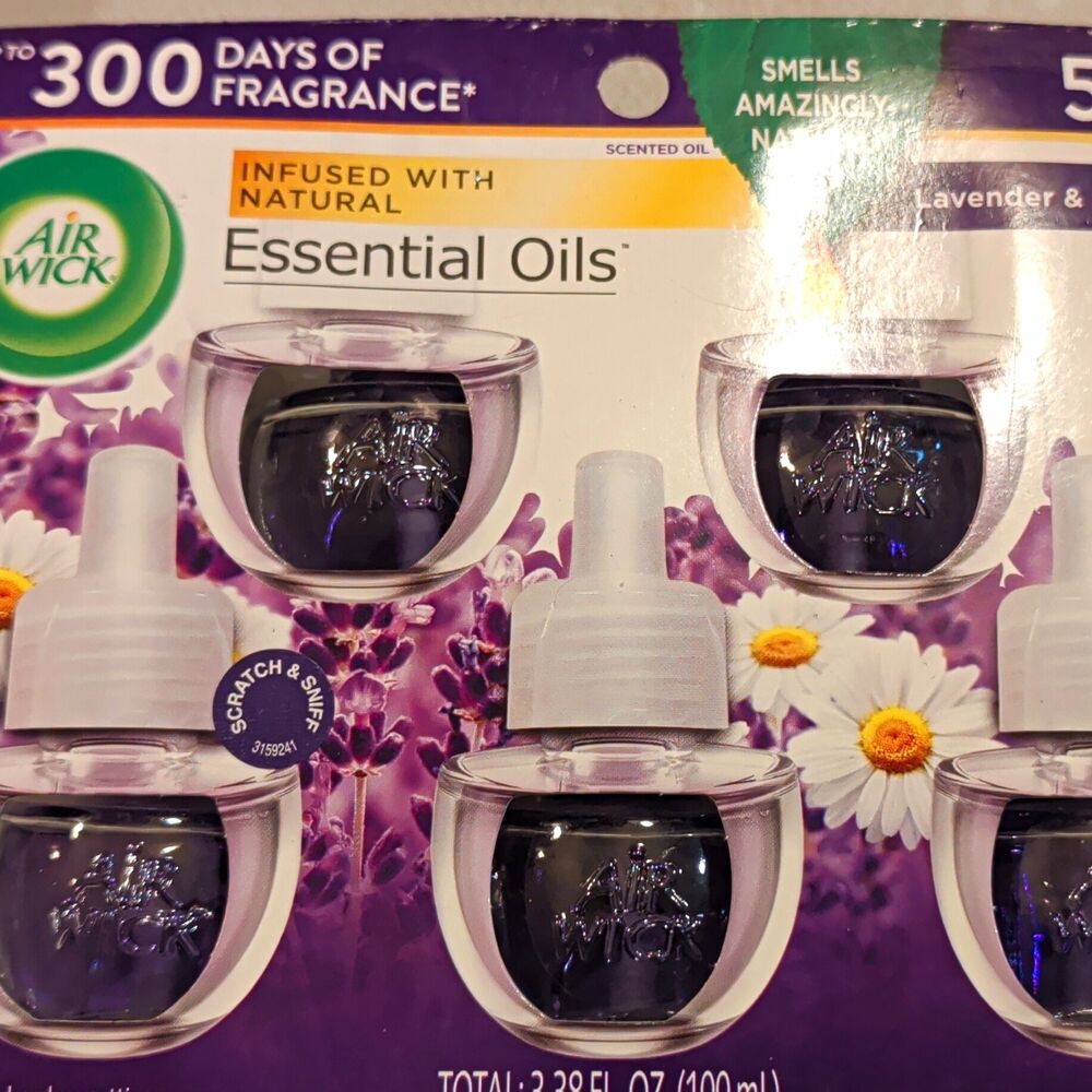 Air Wick Essential Oils Plug-in Refill Oil Lavender & Chamomile 5 Pack 0.67 oz